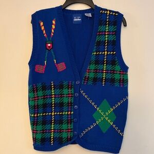 EP Pro Vintage Golf Knit Sweater Vest, 80s Country Club, size small